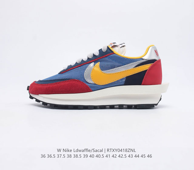 公司级 耐克 SACAI NIKE LDV Waffle 重磅联名运动鞋 日式解构美学SACAI联名 NIKE LDV Waffle重叠设计前卫华夫变形休闲慢