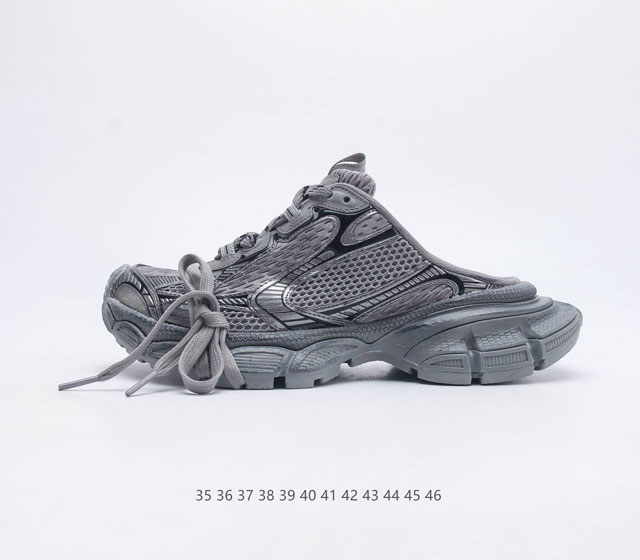 BALENCIAGA 3XL Sneakers 巴黎世家十代网布系带低帮半拖走秀复古老爹鞋 全套原纸板楦头开发 最原汁原味的灵魂版型 全鞋荧光划线卡点 胶水把