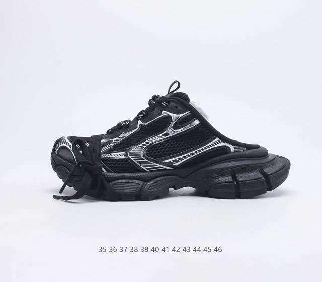 BALENCIAGA 3XL Sneakers 巴黎世家十代网布系带低帮半拖走秀复古老爹鞋 全套原纸板楦头开发 最原汁原味的灵魂版型 全鞋荧光划线卡点 胶水把