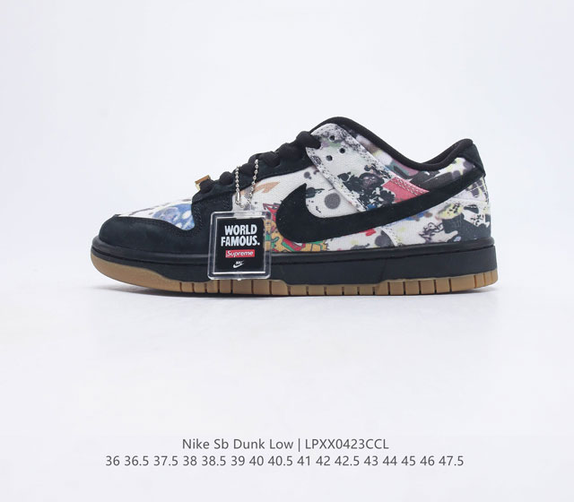 YH版本 耐克Nike SB Dunk Low Pro 复古低帮 休闲运动滑板板鞋 采用脚感柔软舒适ZoomAir气垫 有效吸收滑板等极限运动在落地时带来的冲