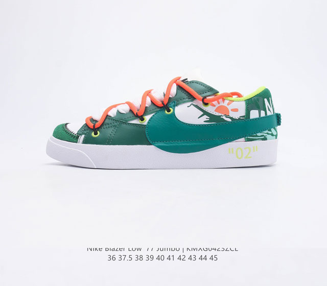 耐克 Nike Blazer Low 77 Jumbo 男女子运动鞋抓地板鞋革新重塑经典街头人气鞋款 采用人气传统外观 巧搭大号耐克勾勾设计和宽大鞋带 柔软泡