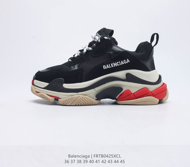 BALENCIAGA巴黎世家 运动鞋男女士奢侈品 Triple S 运动鞋 厚底老爹鞋缓震慢跑鞋休闲鞋增高鞋 巴黎世家气垫老爹鞋的风潮已经刮了将近三年 最近随