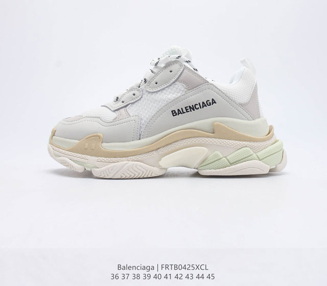 BALENCIAGA巴黎世家 运动鞋男女士奢侈品 Triple S 运动鞋 厚底老爹鞋缓震慢跑鞋休闲鞋增高鞋 巴黎世家气垫老爹鞋的风潮已经刮了将近三年 最近随