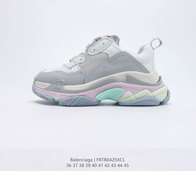 BALENCIAGA巴黎世家 运动鞋男女士奢侈品 Triple S 运动鞋 厚底老爹鞋缓震慢跑鞋休闲鞋增高鞋 巴黎世家气垫老爹鞋的风潮已经刮了将近三年 最近随