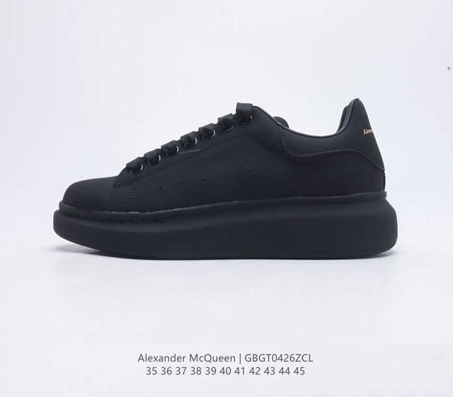 热销经典款 AlexanderMcQueen 亚历山大 麦昆MCQ 情侣款运动小白鞋厚底增高闪尾光滑牛皮平底鞋休闲鞋 时尚男女板鞋潮运动鞋 火爆到大街小巷无人