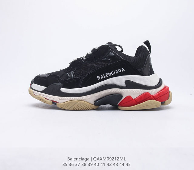 巴黎世家 Balenciaga Triple S 正确字体电绣 粗细 位置 大小正确侧边TPU 透气孔匹配意产原版正确八层分离大底 TPU软底 原版一致 Ba