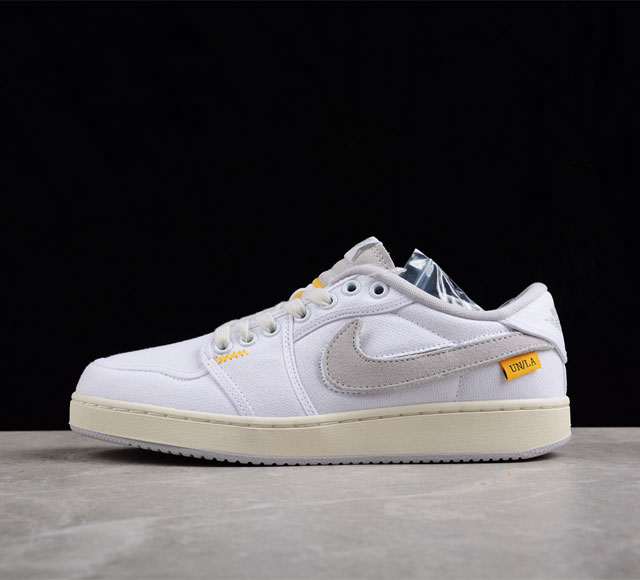 Uion LA x Air Jordan Ko Low AJ1 乔1联名白色 帆布低帮复古篮球鞋 DO8912-101 尺码 36 36.5 37.5 38