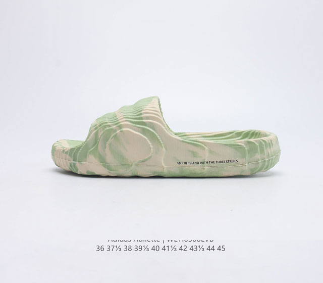 夏季新品 阿迪达斯Adidas Original Adilette 22 Slide 莱特22代系列 山脊造型椰子风沙滩涉水百搭运动穿搭拖鞋ADILETTE 2