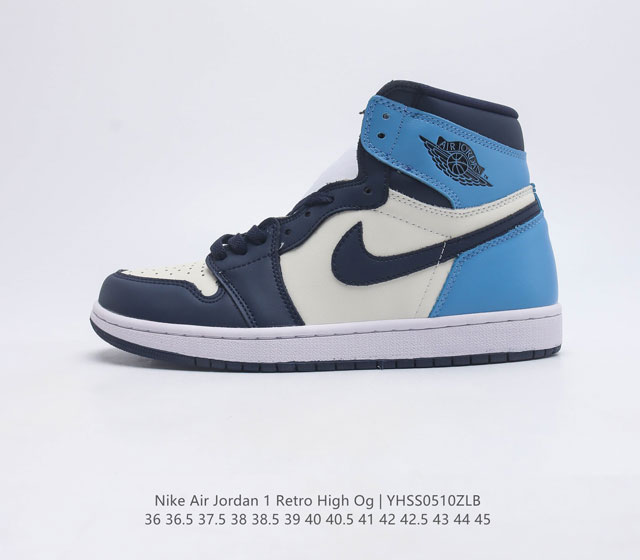 头层特价 耐克 Nike Air Jordan 1 Retro High OG 乔丹一代篮球鞋复刻运动鞋 皮面高帮板鞋的设计灵感源自运动夹克 带你重温入选球队