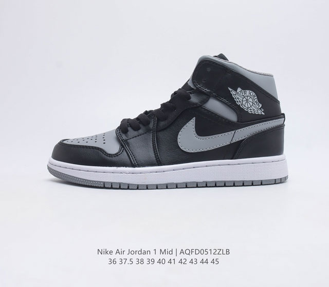 耐克 NIKE AIR JORDAN 1 MID AJ1乔1运动鞋复古休闲篮球鞋 高帮设计 提高了与足部的贴合度 给人不一样的穿着体验 高帮的设计给人帅气的印