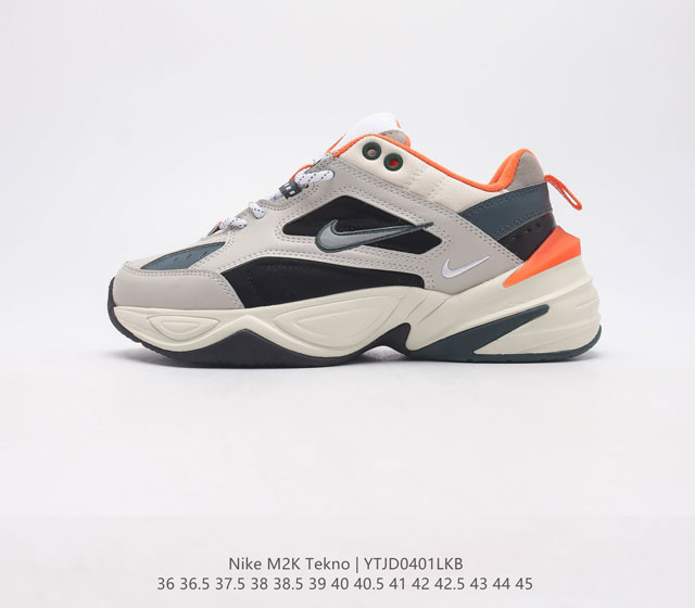 耐克 Nike M2K Tekno 男女子运动鞋厚底老爹鞋经典复古休闲慢跑鞋 从 Monarch 系列汲取灵感 以太空时代细节演绎未来风范 分层鞋面借鉴自元年款