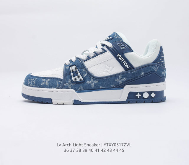 路易威登Louis Vuitton Arch light Sneakers LV真皮拼色减震网面运动弓型舞蹈复古老爹运动鞋 原装配件5D效果礼盒及全套原装配件