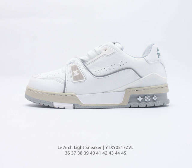 路易威登Louis Vuitton Arch light Sneakers LV真皮拼色减震网面运动弓型舞蹈复古老爹运动鞋 原装配件5D效果礼盒及全套原装配件