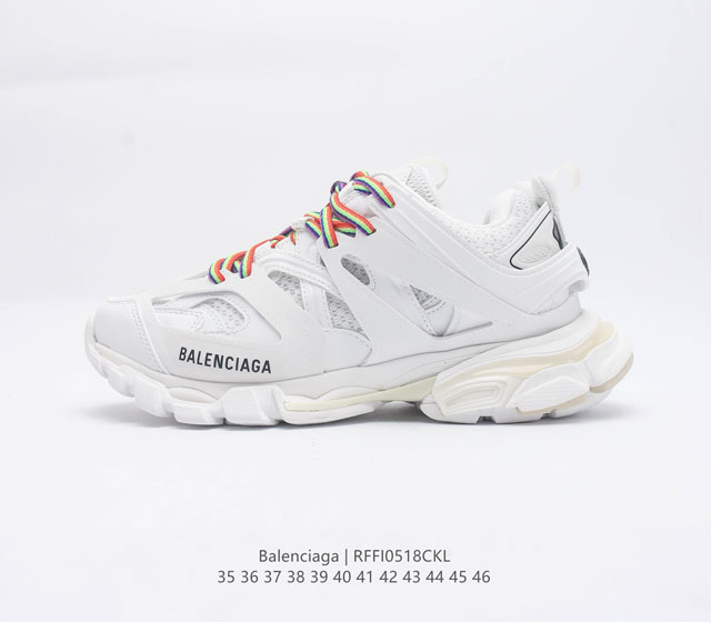 纯原BALENCIAGA Track Led Trainers 巴黎世家复古灯鞋潮流百搭老爹鞋 充电接口处在Track下方电池容量 单次充电满充可使用15 小