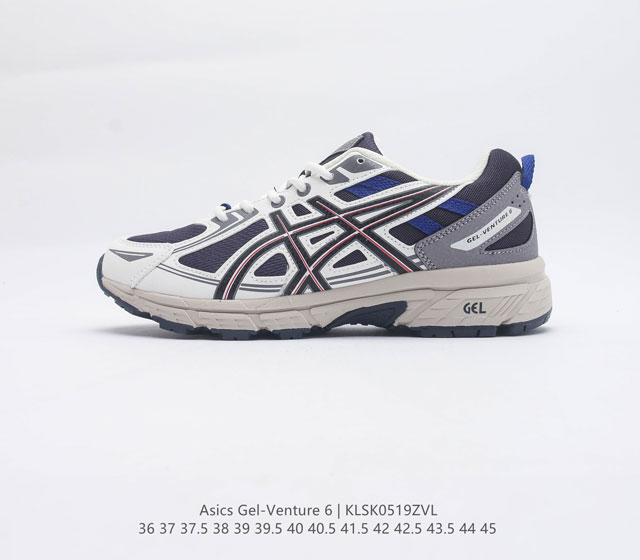 公司级 ASICS 亚瑟士 Gel Venture 6 系列城市休闲运动跑步鞋时尚复古男女鞋 老爹鞋 GEL VENTURE6跑鞋是越野跑者的多功能选择 专为