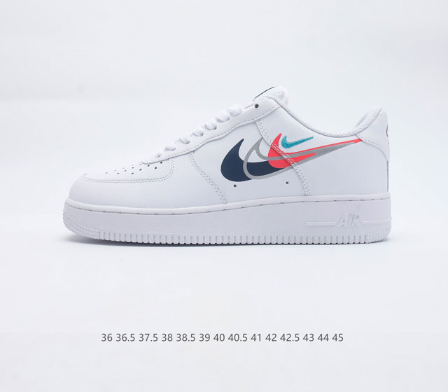 Nike Air Force 1 07 Low 空军一号低帮休闲板鞋 彩绘四勾 货号 FJ4226 100 尺码 36 36.5 37.5 38 38.5 3