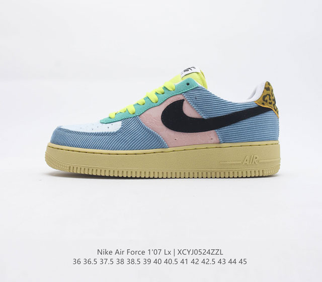 真标 带半码 耐克Nike Force 1 Low AF1 空军一号彩蛋灯芯绒 货号 FJ4591 441 尺码 36 36.5 37.5 38 38.5 3