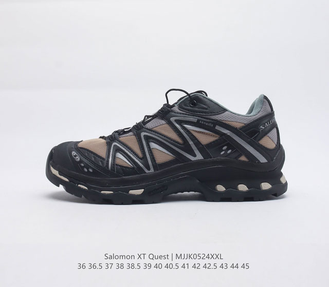 萨洛蒙 男女款 Salomon XT Quest ADV Beige 萨洛蒙 探索者系列户外越野跑鞋 鞋面采用SENSIFIT贴合技术 全方位贴合包裹脚型 鞋