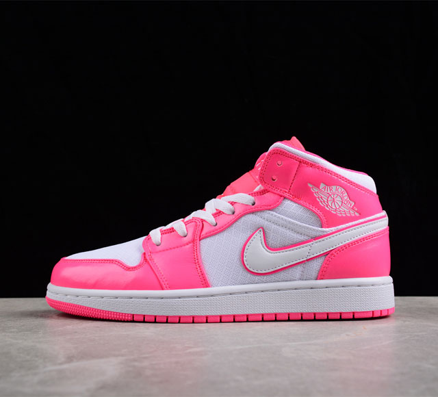 Air Jordan 1 MiD&GS Hyper Pink Air Jordan 1 Mid 白色网沙 中帮篮球鞋货号 555112 611 尺码 36 3