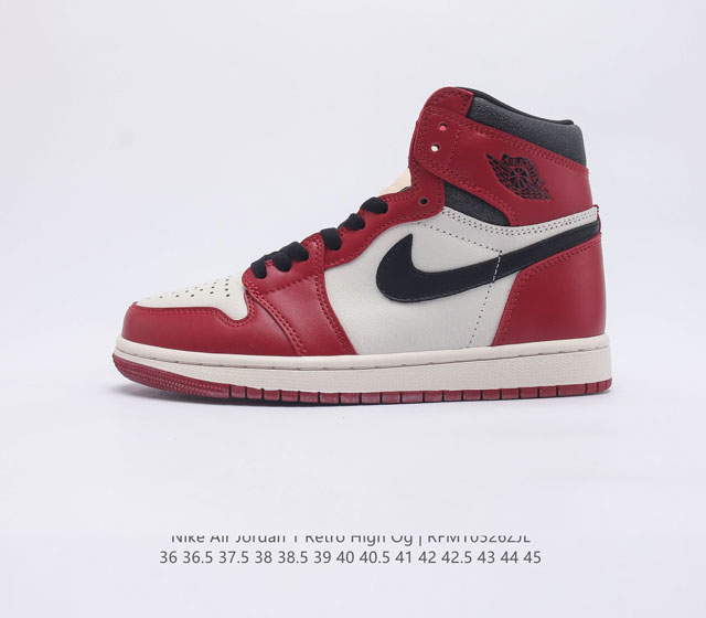 耐克Nike Air JordanRetro High OG Chicago Cement AJ1代经典复古经典高帮百搭文化篮球鞋 白红水泥 货号 DZ548