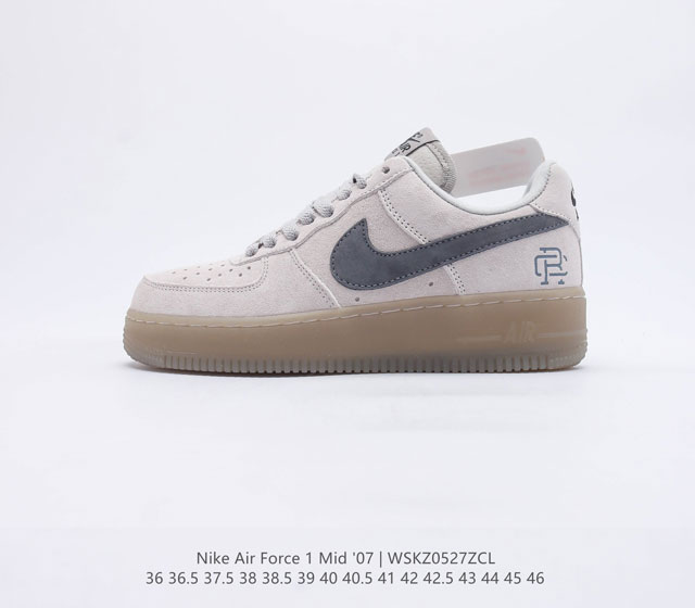 空军卫冕冠军联名款 Nike Air Force1 MidReigning Champ 空军一低帮 运动休闲板鞋 正确同源麂皮 正确中底布材料内置全掌SOLE