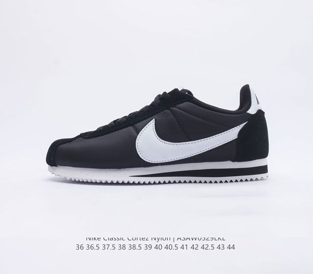 Nike Classic Cortez Nylon 耐克阿甘鞋男女子运动鞋 秉承元年款经典风格 糅合防水鞋面设计 令双足保持干爽舒适 防水锦纶鞋面强势抵御风雨侵