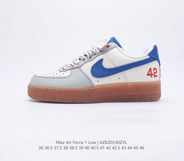 向传奇棒球运动员 杰基 罗宾逊 致敬 全新 耐克Nike Air Force07 Low SJackie Robinson 空军一号经典低帮百搭休闲运动板鞋