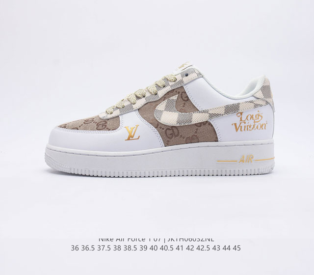 耐克Nike Air Force 1 Low 空军一号 LV联名 AF1 低帮百搭休闲运动板鞋 柔软 弹性十足的缓震性能和出色的中底设计 横跨复古与现代的外型