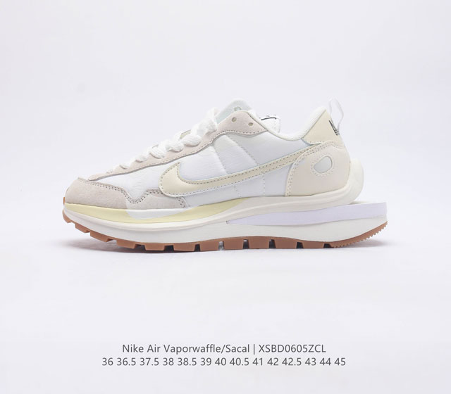 特价头层皮 耐克 Sacai X NIKe vaporWaffle 华夫三代3.0 走秀重磅联名 鞋款由Pegasus与VaporFly两款鞋型的设计元素共同