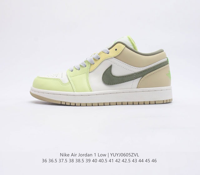 头层皮 耐克 Nike 乔丹 Air Jordan 1 Low AJ1 乔1 乔丹一代 1代 低帮复古文化休闲运动篮球鞋 1985 年面世的元年款汲取设计灵感