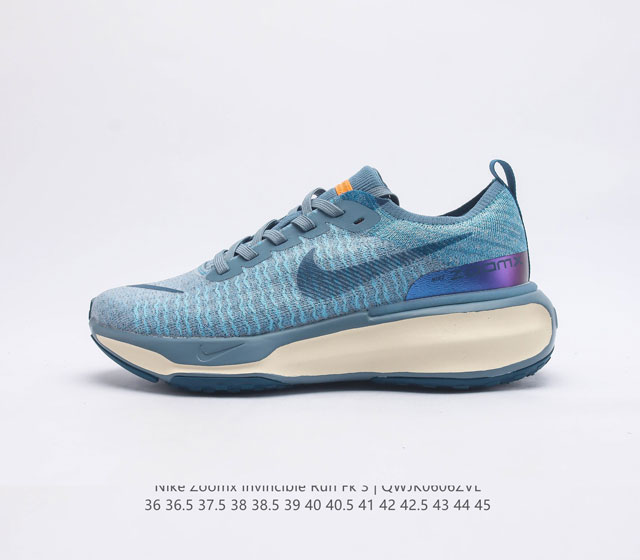 真标耐克NIKE ZOOMX INVINCIBLE RUN FK3 短跑马拉松系带系列轻量休闲运动慢跑鞋 货号 DR2615-401 尺码 36 36.5 3