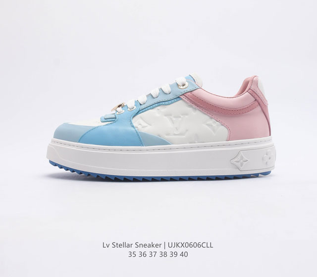 LV 女鞋 STELLAR SNEAKER 路易威登厚底增高板鞋 最新LV复古老爹鞋 #杨幂 关晓彤 官方等多明星网红同款 快手抖音等多平台热推 LOUIS