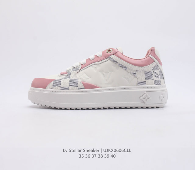 LV 女鞋 STELLAR SNEAKER 路易威登厚底增高板鞋 最新LV复古老爹鞋 #杨幂 关晓彤 官方等多明星网红同款 快手抖音等多平台热推 LOUIS