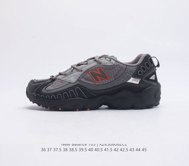 NB703系列 新百伦New Balance ML703系列复古老爹风休闲运动山系越野跑旅游鞋 #内标加入防伪紫光效果 #采用透气网眼布拼接纤维皮革材质 #采