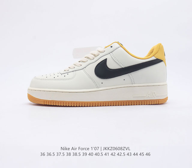 头层皮含气垫 耐克 Nike Air Force 1 07 空军一号 AF 1 低帮百搭休闲运动板鞋 柔软 弹性十足的缓震性能和出色的中底设计 横跨复古与现代