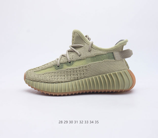 真爆 Adidas 阿迪达斯儿童运动鞋 Yeezy Boost 350 V2 椰子 350 休闲透气缓震舒适 百搭轻便中底慢跑鞋 椰子鞋经典运动鞋中性跑鞋 是