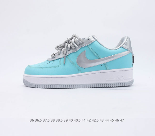 公司级联名蒂芙尼 Tiffany Co. x Nike Air Force 1 Low SP 1837 空军一号经典低帮百搭休闲运动板鞋 联名蒂芙尼蓝 原楦头