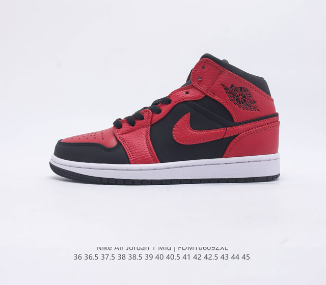 耐克 乔丹1 NIKE AIR JORDAN 1 MID AJ1乔1运动鞋 乔丹一代 复古休闲篮球鞋 高帮设计 提高了与足部的贴合度 给人不一样的穿着体验 高