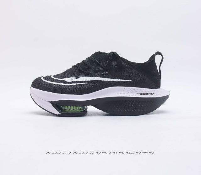 耐克 Nike Air Zoom Alphafly NEXT% 马拉松 原标原盒真碳纤维 真Zoom X 气垫正确版型 鞋面采用更轻质更透气的 Atomkni