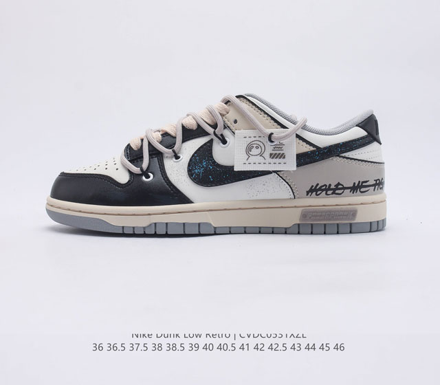 真标 耐克 Nike Dunk Low Retro 运动鞋复古解构绑带板鞋 作为 80 年代经典篮球鞋款 起初专为硬木球场打造 后来成为席卷街头的时尚标杆 现