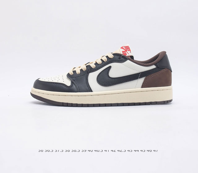 公司级Travis Scott x Air Jordan 1 Low AJ1乔1低帮TS联名款运动休闲板鞋 原鞋原楦原纸板开发 Prime Asia原厂皮料