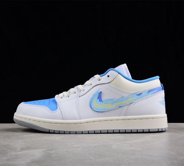 CJ版纯原 Air Jordan 1 Low Born To Fly AJ1 乔1蓝白火焰 FJ7219-441 尺码 35.5 36 36.5 37.5 3