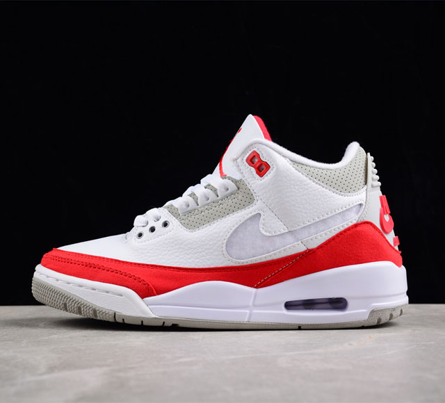 Nike Air Jordan 3 Tinker AJ3 白红手稿换钩 CJ0939-100 一共有 4 种 Swoosh 可供选择 分别是白色 红色 爆裂纹