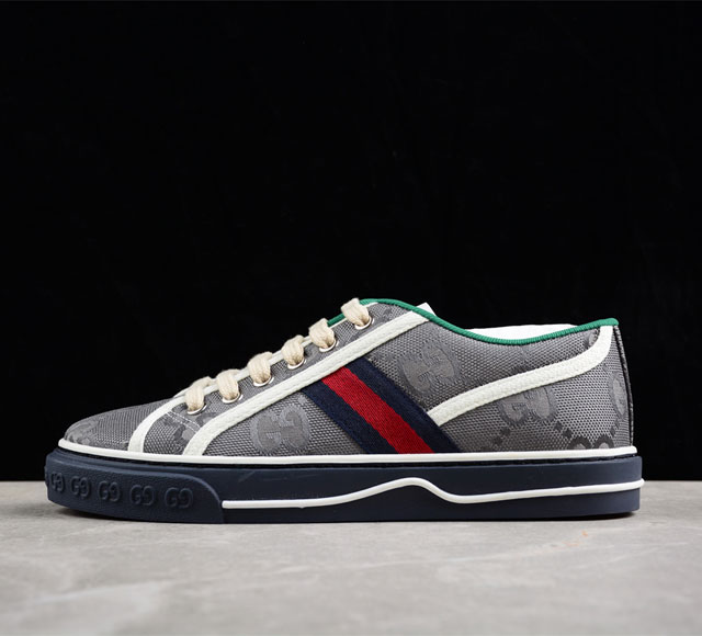 纯原级 Gucci Tennis 1977 Print Sneaker 古驰帆布印花复古休闲运动板鞋 独家定制 全身20几个细节点全部做到一致还原 吊打市面所