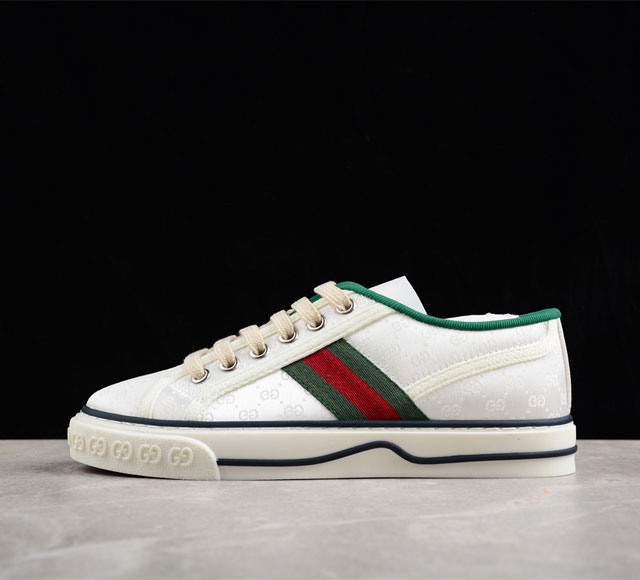 纯原级 Gucci Tennis 1977 Print Sneaker 古驰帆布印花复古休闲运动板鞋 独家定制 全身20几个细节点全部做到一致还原 吊打市面所