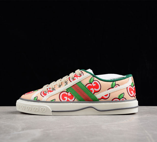 纯原级 Gucci Tennis 1977 Print Sneaker 古驰帆布印花复古休闲运动板鞋 独家定制 全身20几个细节点全部做到一致还原 吊打市面所