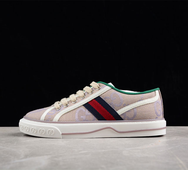 纯原级 Gucci Tennis 1977 Print Sneaker 古驰帆布印花复古休闲运动板鞋 独家定制 全身20几个细节点全部做到一致还原 吊打市面所