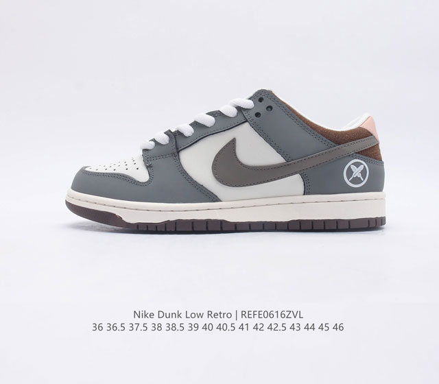 公司级 耐克 Nike SB Dunk Low Retro 复古低帮休闲运动滑板板鞋 采用脚感柔软舒适ZoomAir气垫 有效吸收滑板等极限运动在落地时