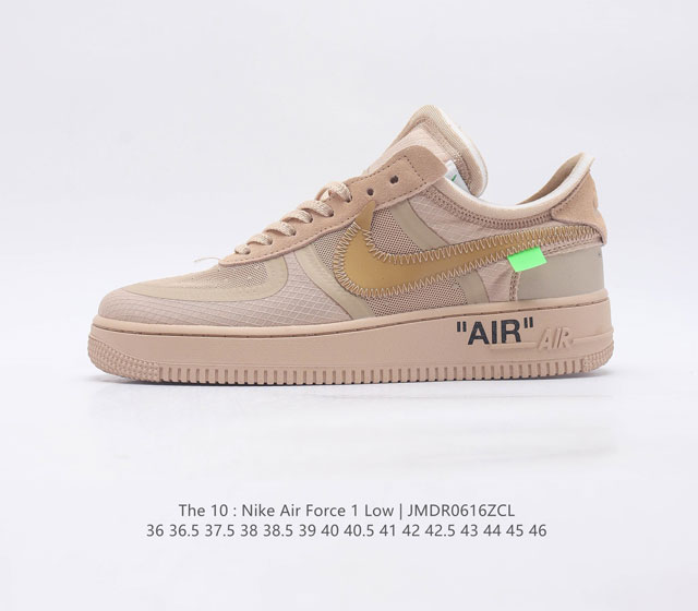 耐克Nike OFF-WHITE x Air Force 1 OW联名空军一号 鞋款延续了此次联名的设计风格 鞋身内侧同样印有大面积标语 水晶中底点缀醒目