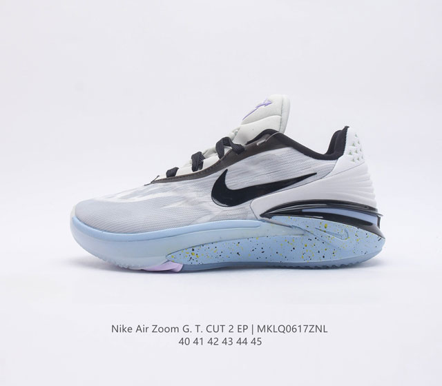 耐克 Nike Air Zoom GT Cut 2 二代缓震实战篮球鞋男士运动鞋 鞋身整体延续了初代GT Cut的流线造型 鞋面以特殊的半透明网 - 点击图像关闭